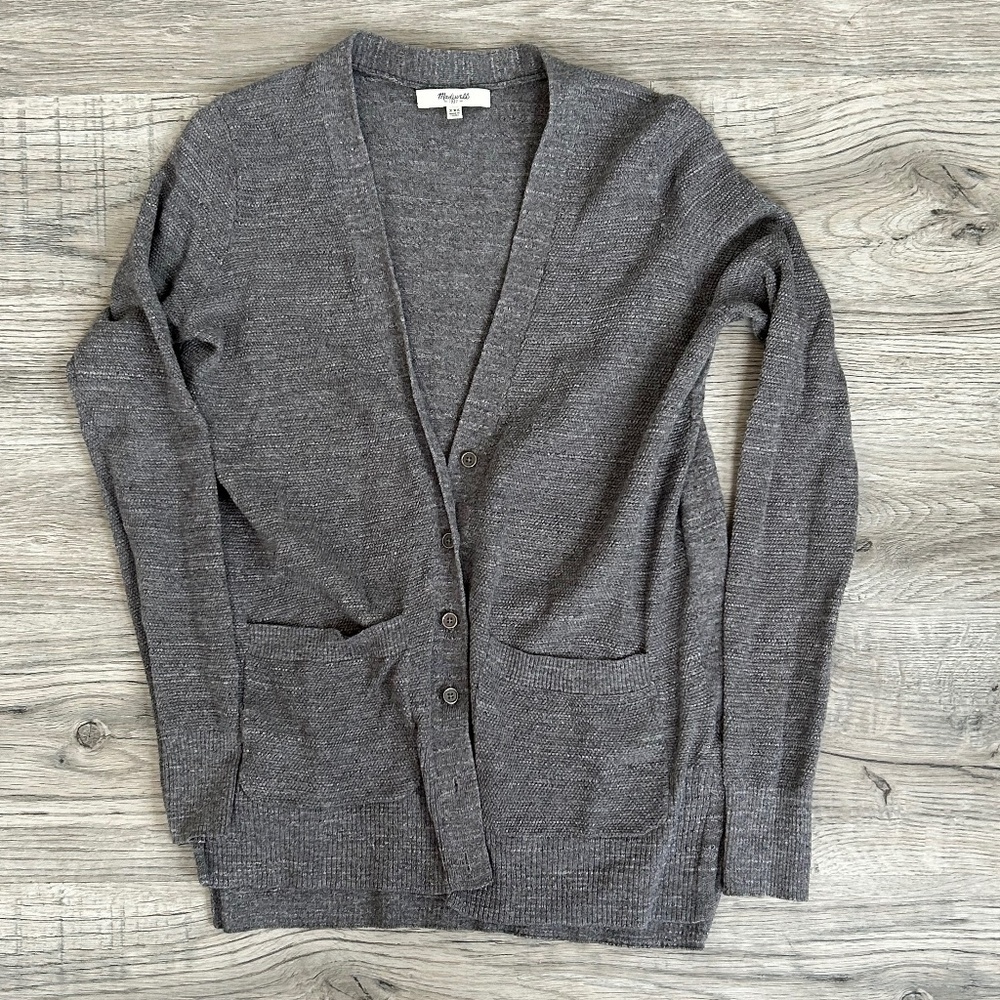 Madewell Dark Gray Button Cardigan Sz XXS